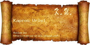 Kapros Uriel névjegykártya